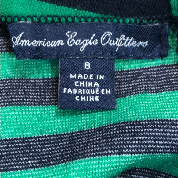 American Eagle Striped Green Navy A line Dress - Picture 4 of 4